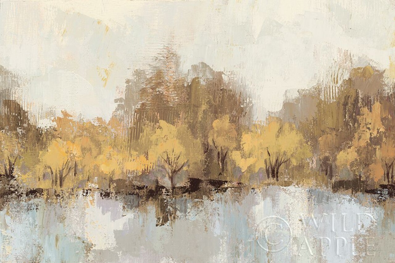 Autumn River Reflection Gold Poster Print by Silvia Vassileva # 62631